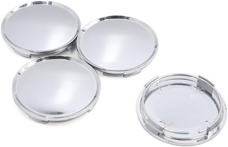 uxcell 4pcs 63mm Dia 4 Lugs Auto Car Tire Wheel Rim Center Hub Caps Cover Silver Tone