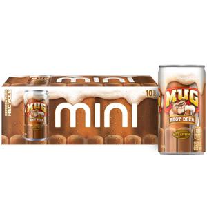 Mug Root Beer Soda, 7.5 Ounce Mini Cans, 10 Pack (EXP 03/02/26)