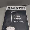 RARXTR Toilet Paper Holder Stand, Modern Bathroom Free Standing Toilet Paper Roll Holder, Stainless Steel Tissue Rack, Rust-Proof & Heavy Stable Base (Matte Black)
