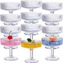 12 Pcs Ribbed Vintage Coupe Glasses 7 oz Martini Glasses Champagne Coupe Classic Cocktail Glassware Reusable Ribbed Glassware for Cocktail Martini European Style (Clear)