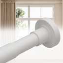 ALLZONE Tension Curtain Rods for Windows 66 to 120 Inch, White Curtain Rods No Drilling, Heavy Duty Extra Long Tension Rods for Windows 66 to 120 No Drill, Outdoor Curtain Rods for Patio, Bedroom (66-120)