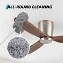 DRQ Ceiling Fan Cleaner Duster, Reusable Microfiber Duster with Extension Pole, 13 to 48 Inch Fan Blade Cleaner, Removable Dusters for Cleaning Walls Bookshelves Door Window Top (Grey) (Gray)