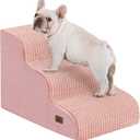 ABCPET Dog Step for Bed, Dog Stair 5Step 35D Pet Stair 22.8" H for High Bed or Sofa NonSlip Balanced Pet Step Indoor, Pink