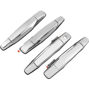 4Pcs Exterior Chrome Door Handle Front Rear Driver & Passenger Side | for 2007-2014 Chevy Silverado Suburban Tahoe Avalanche, GMC Sierra Yukon, Cadillac Escalade | Replaces# 22738721, 22738722