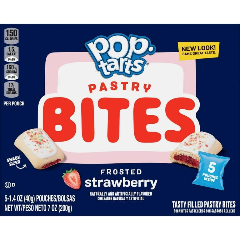 Pop-Tarts Baked Pastry Bites, Kids Snacks, School Lunch, Frosted Strawberry, 7oz Box (5 Pouches) 2 PCK, BB SEP 19 2025