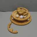 DRAGONCEE Cat Ball Track Toy with Puzzle Top, Interactive Cat Toys for Indoor Cats with Spinning Balls, Wooden Cat Ball Tower Toy for Kitten Kitty Exercise Mental Physical