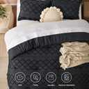Bedsure Full Comforter Set - Black Comforter, Boho Tufted Distressed Vintage Bedding for Kids, 3 Pieces Farmhouse-Style Bed Set for All Seasons, Fluffy Soft Bedding with 2 Pillow Shams