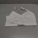 CRZ YOGA Butterluxe Ruched Sports Bras for Women - V Neck Spaghetti Thin Strap Y Back Wireless Padded Yoga Crop Top (Small, White)