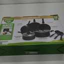 GreenLife Essentials 10 Piece Cookware Set, Healthy Ceramic Nonstick Pots, Frying & Sauce Pans, PFAS & PFOA Free, Dishwasher Safe, Even Heating, Versatile Kitchen Essentials, Black