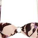 Steve Madden Women's X-Back Ring Front Swim Bralette Top, X-Small (Brown, XS)