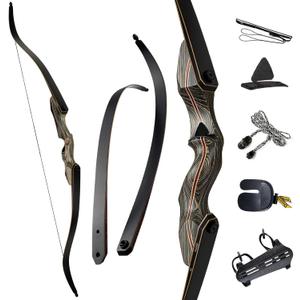 Deerseeker Outdoor 60" Takedown Recurve Bow Set Traditional Wooden Bow with Laminated Limbs Right & Left Hand for Adults & Youth Archery Hunting Target Practice 20-60lbs (Coyote)