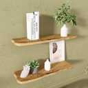 WELLAND 24 Inch Cedar Natural Edge Floating Shelf Set of 2 Rustic Solid Cedar Wood Floating Shelves Wall Mounted for Living Room, Bedroom, Kitchen, Bathroom, Home Office, Entryway, 24x7.87x0.87 inch