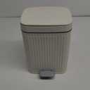 rejomiik Small Bathroom Trash Can with Lid 2.1 Gallon Soft Close Step Slim Garbage Can Waste Bin for Office, Bedroom, Kitchen, Cream