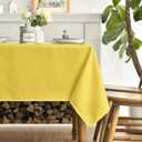 Horaldaily Yellow Tablecloth 60104 Inch Rectangular, Stain and Wrinkle Resistant Washable Table Cloth, Decorative Polyester Table Cover for Party Picnic Dinner Decor