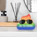 2 x Colorful Poop Acrylic Sign 3.9x3.4 Inches, Cute Are You Pooping Desk Sign Decor, Funny Sunglasses Desk Signs for Bathroom Home Office Dorm Table Shelf, Acrylic Gifts for Women Coworker Friend Family