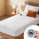 Bedsure Heated Mattress Pad Twin - Bed Warmer with Memory & Preheat Functions, 12-Hour Auto Off & 10 Heat Settings, Single Controller, Fast Heating, Coral Fleece Electric Mattress Pad Twin, 39"x75", Twin, Wave Quilted