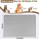 Cat Food Mat, 40" x 28" Cat Litter Mat Extra Large Silicone Pet Feeding Mat with Raised Edge Pet Placemat for Food and Water Bowl Non-Slip, Easy to Clean, Floor Protection (Light Gray)