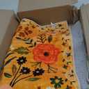 Floral 5x7 Area Rug Machine Washable Soft Print Boho Carpet Non Slip Doormat Low Pile Flower Area Rugs for Living Room Bedroom Nursery Kitchen Dining Room Indoor-Yellow/Orange