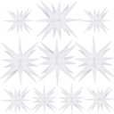 10 Pcs Star Balloons Explosion Balloons Foil Cone Balloon Magic for Birthday Wedding Anniversary Party Backdrops Decorations Supplies, 6 Pcs 22 Inches and 4 Pcs 27 Inches White