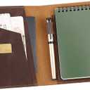 Leather Cover Compatible with Rite in the Rain & Rocketbook Mini Notebooks, Top Bound Spiral Notebook Cover, Leather Cover for 4'' x 6'' Pocket Notepad With Pen Holder - Brown