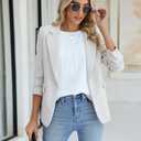 Blooming Jelly Women Dressy Casual Tops Business Work Blouses Summer Shirts Short Sleeve Crew Neck Outfits 2026 (White, Large)