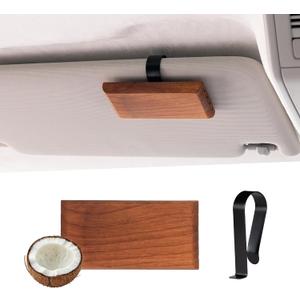 2 x Yuoyar Wood Car Scents Air Freshener Visor Clips Diffuser Odors Eliminator (coconut-scented, 1 Pack)