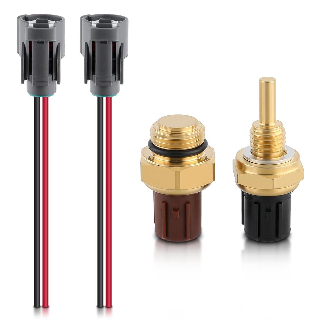 Engine Coolant Fan Temperature Sensor Switch with Connector Pigtails Replaces 37760-P00-003 37870-PJ7-003 Compatible with Acura CL TL RSX MDX Compatible with Honda Civic