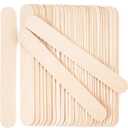 60 Pieces Jumbo Craft Sticks, 8 Inch Natural Wooden Popsicle Sticks, Multi-Functional Ice Cream Sticks for Crafts, Tongue Depressors, Hair Removal and Waxing Sticks, Plant Labels, DIY Classroom Crafts