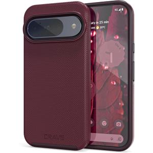 Crave for Google Pixel 9 Case and Pixel 9 Pro Case, Shockproof Protection Dual Layer Cover (6.3 inch) - Berry