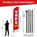 Hahafelt 1 Pack 15 FT Smoke Shop Windless Feather Swooper Flag Kit - Smoking Advertising Flag Banner Sign with Fiberglass Pole and Steel Ground Spike for Outdoor Decoration