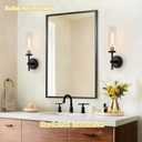MOKATNG Wall Sconces Set of Two, Black and Gold Bathroom Sconces with Clear Glass, Hardwired Sconces Wall Decor Set of 2, Modern Wall Light Fixtures for Bathroom Mirror Living Room Bedroom Hallway