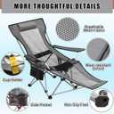 Yuntau 2 Set Reclining Beach Chair and Umbrella for Adults, Outdoor Camping Foldable Sand Chairs with Umbrella, SPF 50+, High Back, with Foot Rest, Cup Holder and Mesh Bag