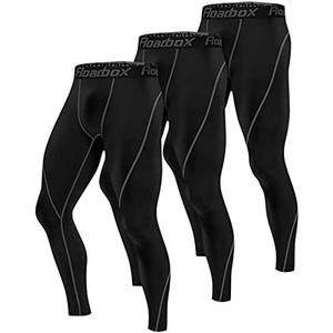 Roadbox 1, 2 or 3 Pack Men's Compression Pants Athletic Base Layer Cycling Tights Leggings for Running Yoga Basketball XL