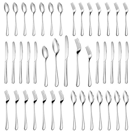 MUTNITT 30 Pcs Silverware Set Service for 6,Premium Stainless Steel Flatware Set,Mirror Polished Cutlery Utensil Sets,Durable Kitchen Eating Tableware Sets,Include Fork Knife Spoon,Dishwasher Safe