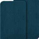 OLANLY Dog Door Mat Set 2-Piece 24x16, Absorbs Moisture and Dirt, Absorbent Non-Slip Washable Doormat, Quick Dry Chenille Mud Mat for Dogs, Entry Indoor Entryway Carpet for Inside Floor, Atlantic Blue