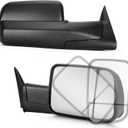 Youxmoto Towing Mirrors fit for Dodge Ram 1500 2500 3500 1994 1995 1996 1997 1998 1999 2000 2001 2002 Pickup Truck Mirrors, Manual Folding & Flip Up; Left+Right Side Mirrors; Black