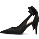 Mattiventon Slingback Heels for Women Pointed Closed Toe Stiletto Heels with Bow Tie Wedding Shoes for Bride Satin Prom Party Dress Pumps 7