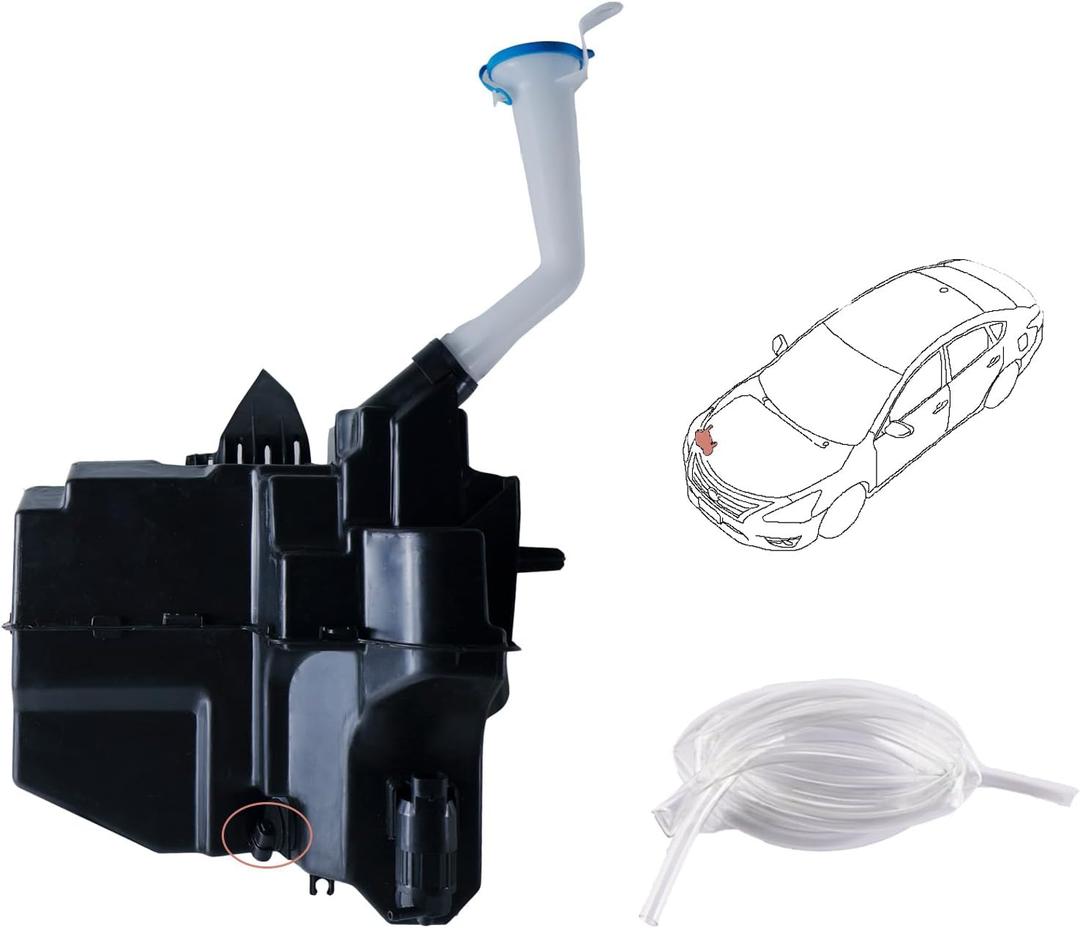 Windshield Fluid Reservoir with sensor Compatible with NISSAN Maxima 2016-2018, Altima 2013-2018, Washer Fluid Reservoir Pump, Replace# 28910-9HM0A