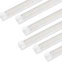 XLNYUUI Led Shop Lights,4FT LED Light 50W 6000K 7000LM Led Daylight, Garage Light, Linkable Clear Cover Integrated V-Shape for Garage Warehouse Workbench Workshop (6-Pack)
