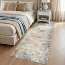 2X6 Washable Runner Rug for Hallway: Soft Neutral Modern Abstract Area Rug - Non-Slip Low Pile Long Throw Indoor Carpet for Kitchen Entryway Kitchen Bedroom Laundry Bathroom - Multicolor