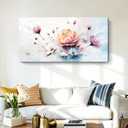 amatop Abstract Floral Wall Art Colorful Canvas For Living Room 48X24 In