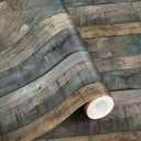 FLFK Rustic Woodgrain Pattern Flooring Roll - Non-Slip Twill Membrane Decorative Floor Covering, Peel and Stick, Waterproof, Easy to Clean, 16 x 128 inches, for Kitchen, Living Room, Bathroom (Dt5885)