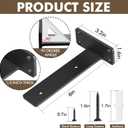 6 Pack Heavy Duty Shelf Brackets 6 inch, Floating Shelf Brackets(1/5-Thick), L-Shaped Wall Shelf Bracket Hidden & Decorative Shelf Bracket Black
