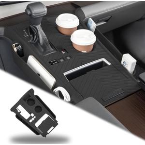 Silicone pad for Central Control for 2026 2025 2024 2023 2022 2021 Toyota Sienna Storage Box Accessories Silicone Protective Cover for Interior Decoration of Gear Shift (Black)