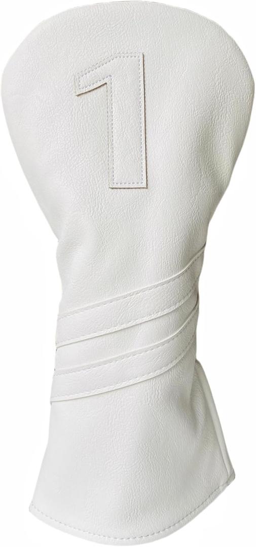 1pc Golf Club Head Cover Or 3pcs Golf Club Covers for Driver 3 Wood and Hybrids - White Golf Driver Headcover Fairway Wood Head Cover Hybrid Headcover Designed for All Brand