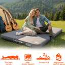 Self Inflating Sleeping Pad,Double Camping Mattress w/Detachable Electric Pump,4 - Inch Thick Memory Foam for Ultimate Comfort, Suitable for Family,Outdoor,Road Trip,4 - Season Use,Gray, Twin