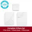 Mellanni Twin XL Sheets Set - 3 PC Iconic Collection Bedding - Hotel Luxury, Extra Soft, Cooling Bed Sheets - Wrinkle, Fade, Stain Resistant (Twin Extra Long, White)