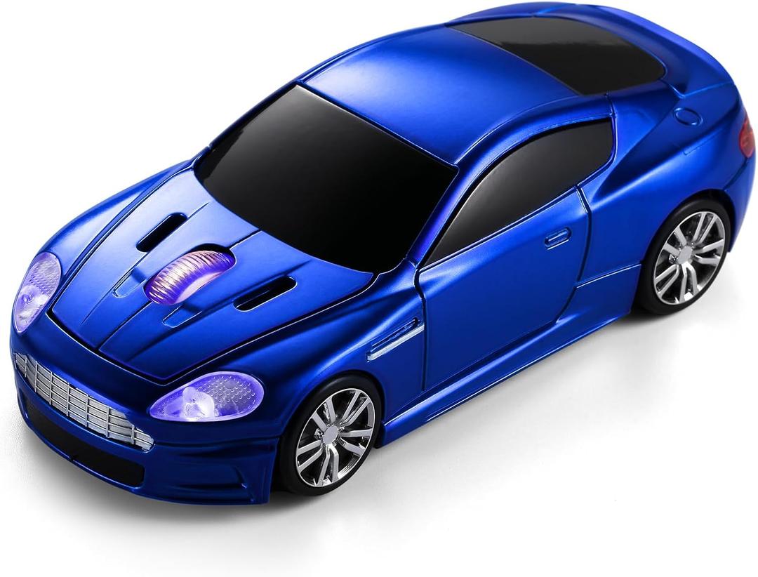 Certified Wireless Mouse Compatible with iOS Windows Android - Works with Computer, Laptop, Tablet, Mobile Phone - Universal Bluetooth/USB Receiver Connectivity (AM01-PB, Pastel Blue)