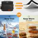 HOTOR Insulated Lunch Box for Men & Women - Leak-Proof Cooler Lunch Bag with 4 Pockets, Adjustable Strap, Ideal for Work, Picnic, Travel - Medium, Black, 10.2"6.9"8.5"