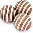 NIRMAN Decorative Balls Mango Wood for Centerpiece or Individual Use Ideal for Use in Living, Dining Room, Coffee Table (3" x 3" x 3"), (Set of 3)